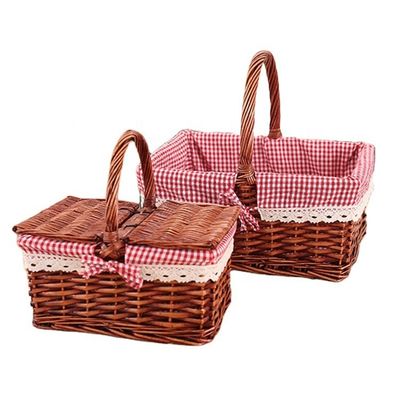 Cestas de armazenamento para piquenique com alça 30x20x15cm