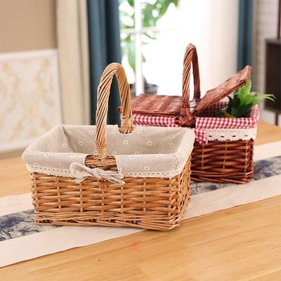 Cestas de armazenamento para piquenique com alça 30x20x15cm
