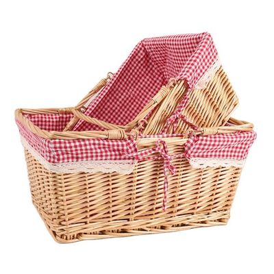 Cestas de armazenamento para piquenique com alça 30x20x15cm