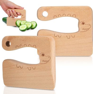 OEM Faca de madeira para crianças para cozinhar Peixes bonitos de forma de dinossauro Kitchen Toy Vegetable Cutter