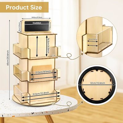 Material de vidro de madeira Estante de cartão postal de madeira com pequeno quadro preto de tamanho personalizado