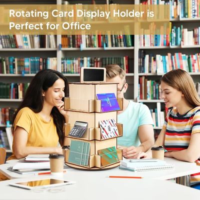 Material de vidro de madeira Estante de cartão postal de madeira com pequeno quadro preto de tamanho personalizado