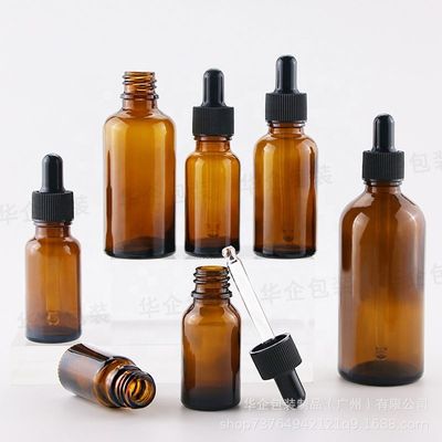 5 ml 10 ml 15 ml 20 ml 30 ml 50 ml 100 ml Garrafa de vidro de âmbar com e frasco de vidro para alimentos