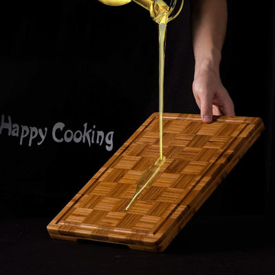 Tabela de corte de madeira de bambu e oliveira de acacia de cozinha profissional com recipientes