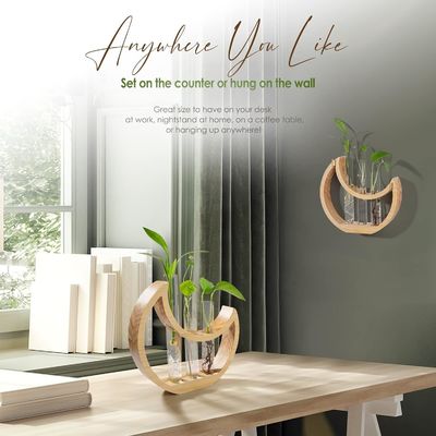 Anniversary Crescent Moon Table Stand para plantas de interior e decoração de escritório