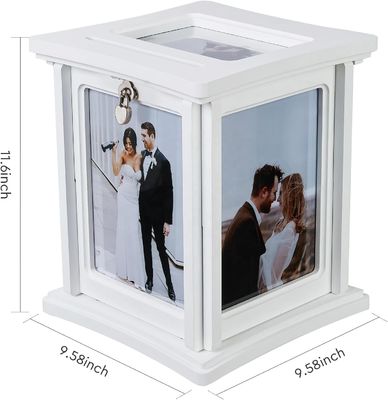 Recepção de casamento Eucalyptus DIY Envelope Caixa de madeira com fechadura Amostra gratuita