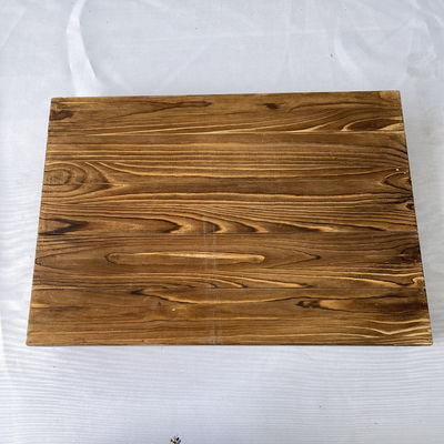 Desenhos personalizados aceitos Rustico Rectangular Tray de madeira de serviço com alças de metal