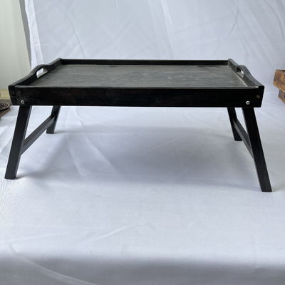 Impressão de tela de seda Café da manhã natural Caixa de cama de madeira com pernas dobráveis Serviço de cozinha