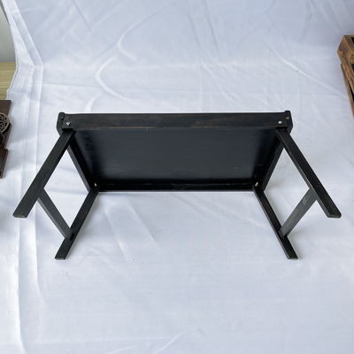 Impressão de tela de seda Café da manhã natural Caixa de cama de madeira com pernas dobráveis Serviço de cozinha