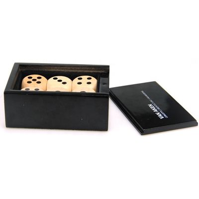 Caixa de embalagem de dados de madeira preta para 9x6.7x3.8cm Caixa de taça de dados