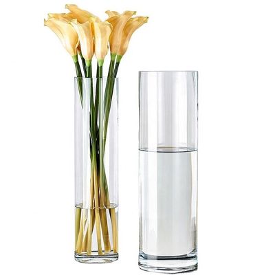 Vasos de vidro transparente estilo de design minimalista perfeito para peças centrais de casamento