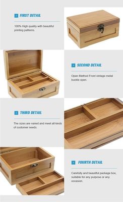 Embalagem de presente de luxo com impressão gravada a laser em caixa de madeira de bambu personalizada