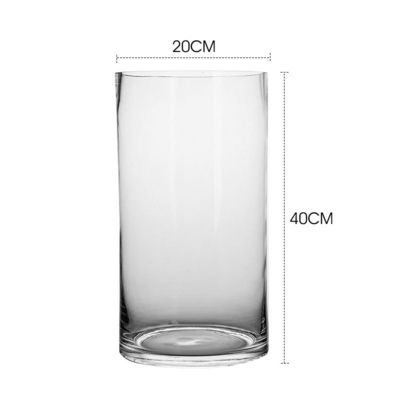 Vaso de mesa de design minimalista para vidro transparente Vaso de flores cilíndrico em estilo nórdico