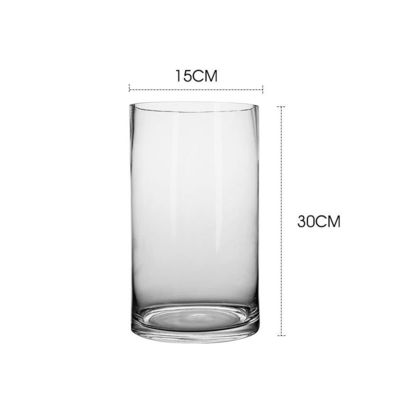 Vaso de mesa de design minimalista para vidro transparente Vaso de flores cilíndrico em estilo nórdico