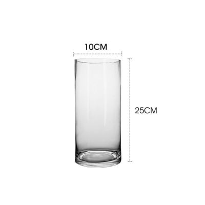 Vaso de mesa de design minimalista para vidro transparente Vaso de flores cilíndrico em estilo nórdico