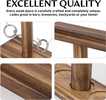 Jogo de desenvolvimento de madeira sólida Anel gancho jogo de lançamento de barra faixa etária de 8 a 13 anos