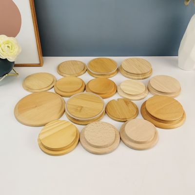 100% tampa de bambu natural para frasco de vela de vidro Design personalizado e matéria ecológica