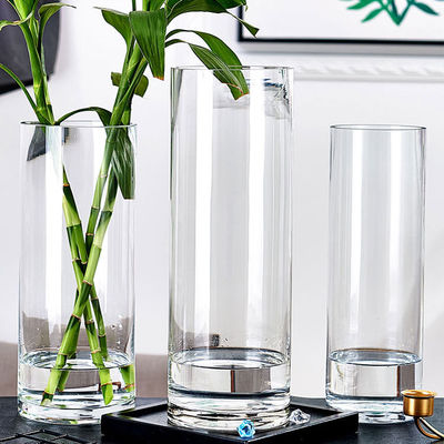 Estilo de design contemporâneo Elegante Vaso de vidro redondo e transparente para decoração residencial
