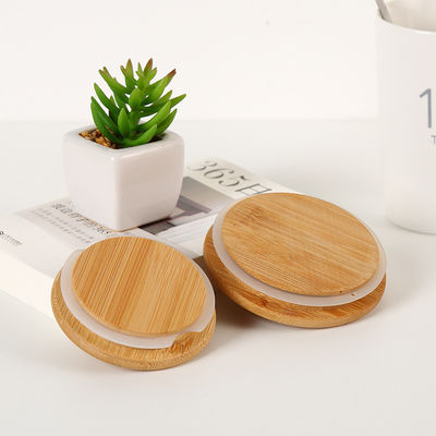 Coberturas decorativas de bambu de cor natural personalizadas para frascos de canecas de vidro de alto borosilicato