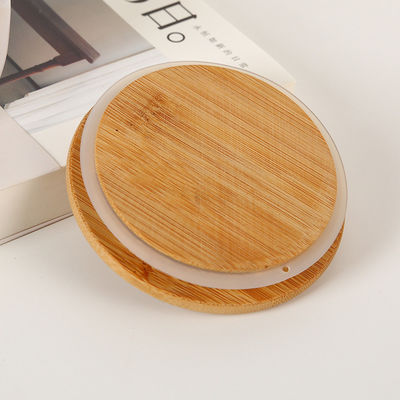 Coberturas decorativas de bambu de cor natural personalizadas para frascos de canecas de vidro de alto borosilicato