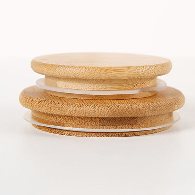 Coberturas decorativas de bambu de cor natural personalizadas para frascos de canecas de vidro de alto borosilicato