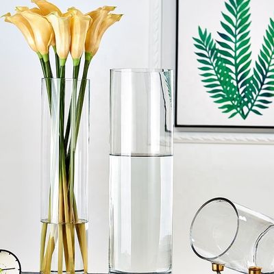 Vaso de vidro grande e transparente para decoração em todas as estações de verão
