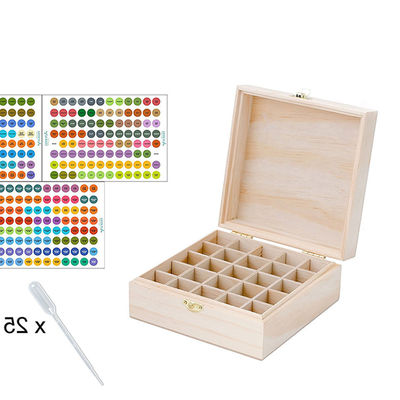 Caixa de embalagem de madeira personalizável de óleos essenciais de grande porte com divisores