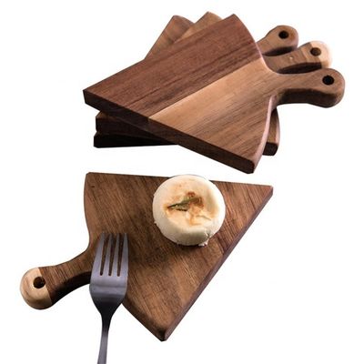 OEM ODM aceito Dimensão personalizada Eco-friendly Não pega jantar Madeira Pizza Plate Serving Tray 6pcs