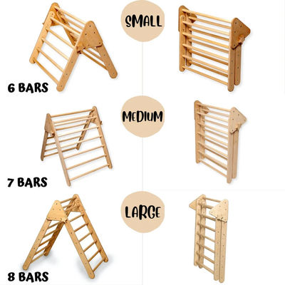 Conjunto de triângulo de escalada de madeira personalizado para crianças Parque de jogos Montessori