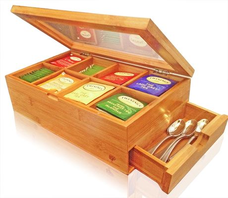 Caixa de variedade de chá de madeira de pinho em cor personalizada para coleção de chá