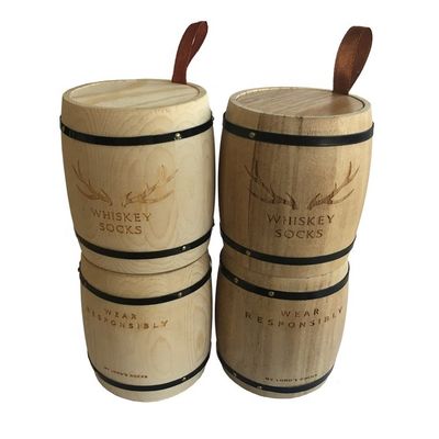 Logotipo personalizado aceitável de madeira de chá de café de açúcar latas de conjunto de forma de barril