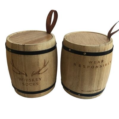 Decoração de barril de madeira natural com logotipo personalizado aceitável e presente