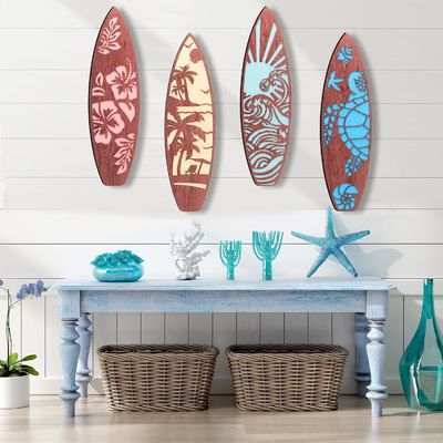 Verão Havaiano Tropical Surf Boards Decoração para a parede como seu pedido festa Beach Art