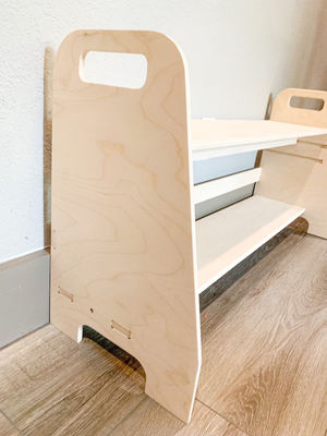 Mobiliário de madeira Montessori desmontável para crianças Banco de sapatos na sala de estar Sala de jogos