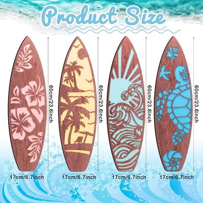 Verão Havaiano Tropical Surf Boards Decoração para a parede como seu pedido festa Beach Art
