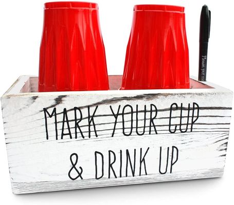 Suporte de taça descartável para distribuição de utensílios de festa rústicos