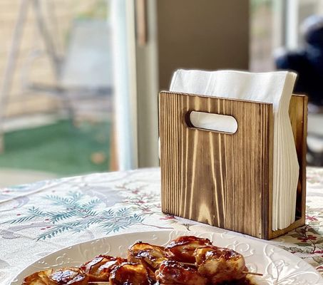 Tela de guardanapo rústico personalizável para decoração de casas de fazenda Impressão de tela de seda / queimada