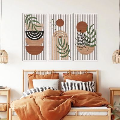 Decoração moderna Sol Lua Planta Natureza Decoração de parede para sala de estar com logotipo personalizado