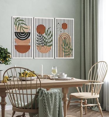 Decoração moderna Sol Lua Planta Natureza Decoração de parede para sala de estar com logotipo personalizado