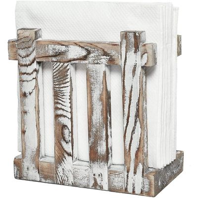 Estantes de guardanapo de madeira de estilo rústico para restaurantes