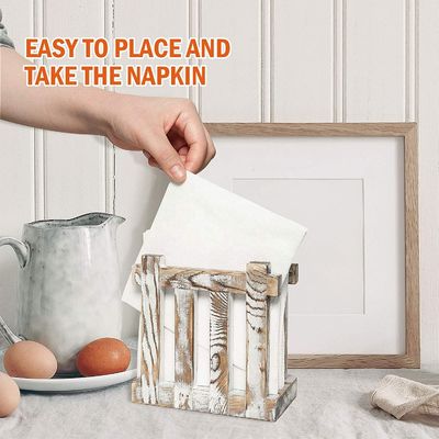 Estantes de guardanapo de madeira de estilo rústico para restaurantes