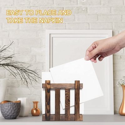 Estantes de guardanapo de madeira de estilo rústico para restaurantes