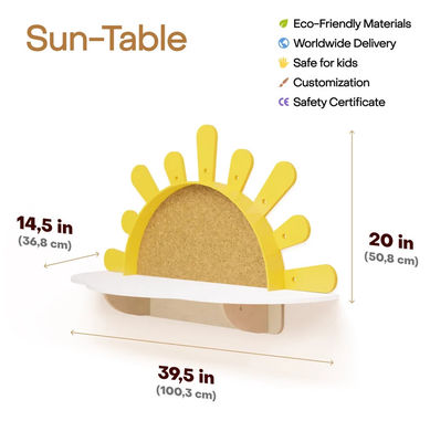 Conjunto ecológico de mesa e cadeira para atividades de luz solar montadas na parede