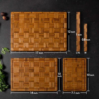 All-Season Bamboo Chopping Boards Set de 3 com Juice Groove e Silk-screen Printing