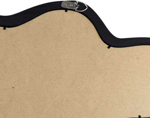 Bela decoração de casa Espelho de parede irregular com moldura de madeira preta e decoração de banheiro moderna