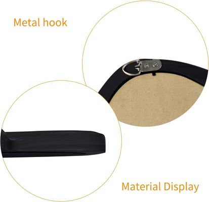 Bela decoração de casa Espelho de parede irregular com moldura de madeira preta e decoração de banheiro moderna