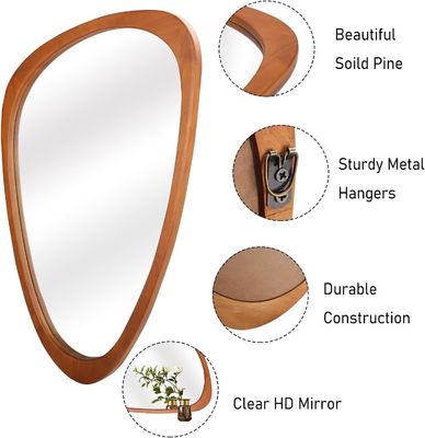 Bela decoração de casa Amostra gratuita para espelho assimétrico Espelho irregular de madeira