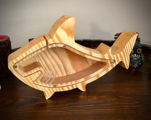 Presente infantil Animal de madeira Piggy Bank Personalizado e Vernizado Surpresa de Natal