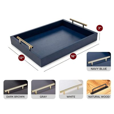 OEM ODM Aceito Walnut ou Custom Tray Serving Madeira com alças