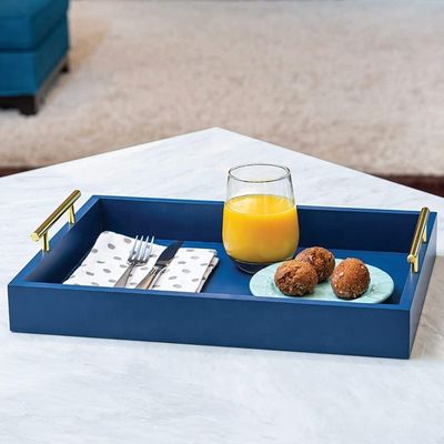 OEM ODM Aceito Walnut ou Custom Tray Serving Madeira com alças